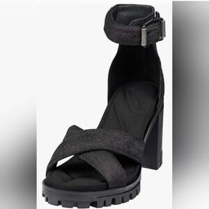 G-Star Raw Black Women's Sandals With A Thick Rubber Heel